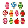 Parches bordados de caramelo de dibujos animados originales transfronterizos, parches de tela autoadhesivos para decoración de ropa infantil, reparación, bordado de toallas y accesorios de bordado