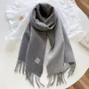 Bufanda de Lana Mezclada Estilo Coreano con Flecos en Bloques de Color por Ambos Lados para Mujer, Cuello Grueso de Color Sólido Cálido para Otoño/Invierno, Chal para Abrigo