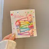 Pinzas para el pelo de niños de colores dulces, estilo japonés y coreano, con flores de dibujos animados de colores, pinzas para flequillo lateral para niñas y pasadores para bebés, accesorios para el pelo