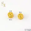 Moeda de Cobre com Padrão da Sorte Dourado Vietnamita que Preserva a Cor, Fechadura da Sorte com Furo Passante de Lótus, Caractere da Sorte em Forma de Coração, Acessórios para Joias DIY