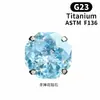 Brinco Stud para Orelha Óssea, Stud para Orelha, Stud Coclear, Design de Flor em Forma de Tigela de Titânio F136, Zircônia de 6mm, Corpo em Liga de Titânio G23, Joia para Body Piercing