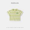 Camiseta de manga curta Doodle Baby, blusa listrada de verão para crianças, roupas de manga curta para meninos e meninas, roupas infantis