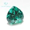 Piedra azul verde Paraiba azul verde Paraiba Paraiba circonita CZ taladro piedra desnuda natural imitación forma de corazón
