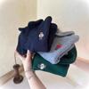 Polo de terciopelo de doble cara de otoño e invierno estilo coreano oso bebé bordado suéter para niños y niñas camisa holgada para niños pequeños y medianos moda