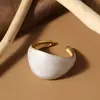 Nuevo Anillo Exagerado de Piedras Preciosas con Gota de Aceite Personalizado de Gama Alta para Mujer, Anillo Abierto Versátil de Estilo Retro, Anillo Electrochapado de Nicho