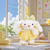 Lindo Llavero de Conejo de Orejas Largas con Vestido de Princesa de Peluche Figura de Muñeca de Dibujos Animados Cosplay Colgante para Bolso de Pareja Pequeño Regalo