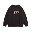 Esenciales Hhh Fog Estampado de Velour de Doble Línea Silicona en Relieve Sudadera Unisex de Peso Pesado Cuello Redondo Otoño e Invierno Moderna