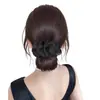 Moño Redondo para el Cabello para Mujeres con Pinza de Garra, Malla Completa para la Parte Trasera de la Cabeza, Moño de Hilo con Flor, Herramienta de Peinado, Moño Falso de Cabello Natural Realista
