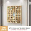 Estante de exhibición de pared para juegos de té y hojas de té, hecho de madera maciza, con compartimentos para colgar tazas y teteras