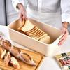 Caja para conservar pan crujiente con tabla de bambú, tostadas, baguette, caja de almacenamiento para pastelería, para exteriores, caja de almacenamiento de plástico, ventas directas de fábrica