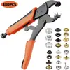 380 piezas de tornillos de acero inoxidable de 15 mm en cuatro colores, botones de presión blancos grandes, botones de lona de presión, juego de botones de presión de metal de cobre de cuatro partes