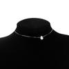Collar de circonia con tremolo transfronterizo de línea de pesca invisible simple, cadena para el cuello europea y americana con incrustaciones de diamante, no se decolora