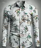 Camisa de Manga Larga con Estampado Floral Completo Retro para Hombre de Primavera y Otoño Transfronteriza Camisa Floral de Corte Ajustado para Hombre Tallas Grandes En Stock Venta al por Mayor