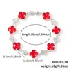 Pulseira em Formato de Trevo de Quatro Folhas Transfronteiriça para Mulheres, Luxo Leve, Design Floral de Alto Padrão, Trevo da Sorte, Joia Floral da Moda Fonte