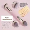 Listo de Fábrica Hecho a Mano Popular Transfronterizo Alta Calidad Doble Punta Pincel de Maquillaje Mango de Madera Tres Colores Cerdas Suaves Base Set Pincel de Maquillaje