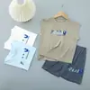Conjunto Deportivo de Verano para Niños con Estampado de Letras de Secado Rápido para Exteriores 26 Modelos Nuevos Chaleco sin Mangas y Shorts para Niños Conjunto de Dos Piezas