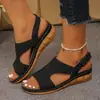 Sandalias Transpirables de Talla Grande con Velcro y Suela Gruesa para Mujer 2026 Comercio Exterior Casual Costura Chanclas de Playa