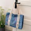 Bolsa Tote Carta de Dama Tailandesa Bolsa de Lona Jeans 2024 Nova Bolsa de Ombro Corrente para o Dia a Dia