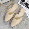 Verano 2024 nuevo puntera cerrada calzado de exterior plano tacón bajo sin cordones pantuflas perezosas para mujer medias pantuflas punta celebridad de internet