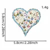 Nuevo Parche de Tela Bordado con Letra Inglesa Floral Corazón Flor Accesorios Parche Sello Bordado Punto Autoadhesivo
