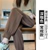 Calça de Moletom Feminina Transfronteiriça 2025 Nova Primavera, Outono, Inverno Joggers com Forro de Lã com Toque de Luxo, Tamanho Petite, Calças à Prova de Vento com Punho