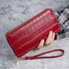 Billetera Larga para Mujer Estilo Nuevo 2026, Cartera de Mano Elegante con Patrón de Cocodrilo, Bolso de Mano Retro de Moda para Mujer