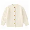 2026 Nuevo Suéter Cardigan de Punto Acanalado de Terciopelo Andy Europeo y Americano para Niños y Niñas Otoño/Invierno