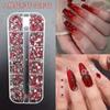 Manicura Caliente de Año Nuevo Joyería Pequeña Base Plana Roja Diamante Celebridad de Internet Extraterrestre Super Brillante Accesorios para Uñas Decoraciones