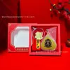 Nuevo Colgante de Hoja de Bodhi de Buda Zodiacal Oro Puro 999 12 Signos del Zodiaco Pegatinas para Teléfono Móvil Set de Caja de Regalo Venta al por Mayor