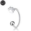 E-Commerce Transfronterizo Nuevo Anillo Labial de Aleación de Titanio 0.9 Rosca Interna Anillo para la Nariz Aretes G23 Garra de Gato con Circonias Incrustadas