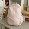 Mochila de cor sólida estilo ins japonês, estilo universitário, para estudantes do ensino fundamental II e médio, mochila de viagem leve