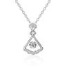 Collar Inteligente de Plata de Ley 925 con Forma de Abanico para Mujer Estilo Coreano Diseño de Nicho Sentido del Diseño Colgante de Diamante Mosan Regalo Romántico para el Día de San Valentín