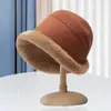 Touca Chapéu de Inverno Grossa de Pelúcia Quente Ursinho Fofo, Chapéu de Tricô para Outono e Inverno com Circunferência da Cabeça Grande