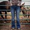 Roupas femininas da Amazon, nova coleção primavera/outono do eBay, calça jeans bordada com bolsos traseiros, versátil e modeladora, calça pantalona moderna, em estoque