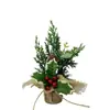 Decoración Navideña de Frutas Rojas Simuladas de 30 cm, Planta de Árbol de Navidad Simulada, Regalo de Navidad, Mini Adornos Navideños
