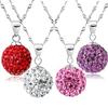 Colgante de bola Shambhala de plata de ley 925 con diamantes de imitación austriacos, collar de bolas, joyería con gran descuento