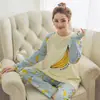 Liquidação de Fábrica Pijama de Bem-Estar Primavera e Outono Feminino Casual Confortável Estilo Lady Manga Longa Calças Conjunto de Duas Peças Roupa de Casa