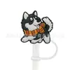 Nuevo protector de pajita de cachorro de dibujos animados tapa de pajita de 10 MM tapón de polvo de silicona decoración de pajita de fiesta de dibujos animados linda cruz