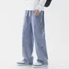 Liquidação Venda de Exportação Original Excedente Jeans Masculino Outono Resistente ao Desgaste Resistente a Manchas Calças Retas Soltas de Perna Larga