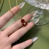 Novo colar de cabaça vermelha feminino leve luxo coração amor diamante corrente clavicular presente Dia dos Namorados fornecimento ao vivo transfronteiriço
