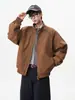 Chaqueta de cuello alto desestructurada de corte limpio estilo americano para hombre, nueva alta costura 2026, fresca, holgada, informal, prenda de abrigo