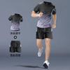 Traje corto deportivo para hombre de manga corta de seda helada para verano de secado rápido, ropa para baloncesto, ropa de pluma para fitness, verano