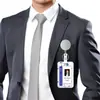 Porta Credencial de Trabajo con Protección UV, Correa para el Cuello, Clip Retráctil, Identificación de Empleado, Etiqueta de Nombre, Porta Tarjeta de Autobús, Credencial de Fábrica, Tarjeta de Comida