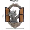 Novo ornamento de dragão bonsai fofo para a varanda, estátua de artesanato em resina de dinossauro abrindo a porta do jardim