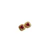 Aretes de Rubí Natural Transfronterizos para Mujer, Accesorios de Nicho de Alta Gama, Joyería de Plata 925, Joyería de Lujo 3*3, Ventas Directas de Fábrica