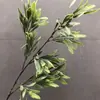 Sensación de simulación hoja de olivo planta verde accesorios de fotografía de boda estilo nórdico hoja de eucalipto hoja de dinero vara larga planta verde