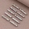 Cuentas Tubulares Florales de Cobre Chapado en Oro de 18 Quilates, Cuentas Espaciadoras Tubulares Rectas Florales, Materiales para Pulseras y Collares de Perlas Hechos a Mano para DIY