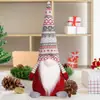 Postura sentada de Natal transfronteiriça Boneca sem rosto Padrão criativo Chapéu de malha Rudolph Enfeites de mesa fofos