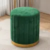 Banquinho Minimalista de Luxo Leve para Sala de Estar, Quarto, Maquiagem, Casa, Novo 2025, Banquinho Redondo de Madeira Maciça, Cadeira Giratória de Maquiagem em Couro Genuíno