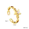 Anillo Ajustable de Estrella y Diamante Popular de Moda Europea y Americana Lujo Accesible Acero Inoxidable Estilo Simple Anillo de Nicho para Mujeres